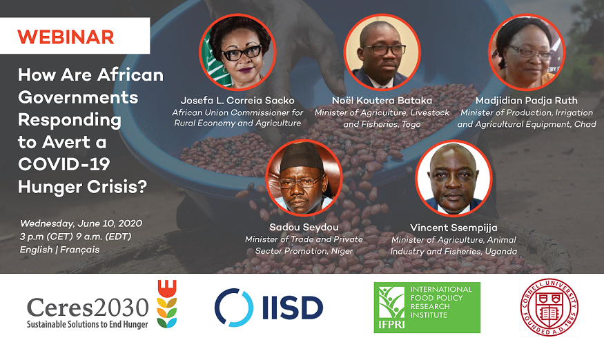 social Media card announcing the webinar with pictures of the African ministers